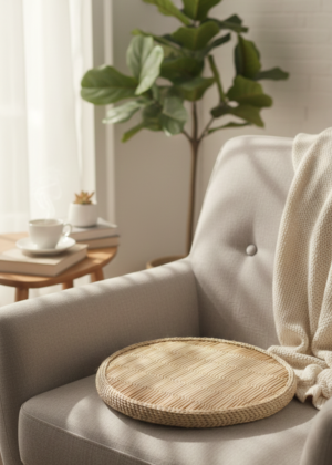 Handwoven Natural Cane Tray